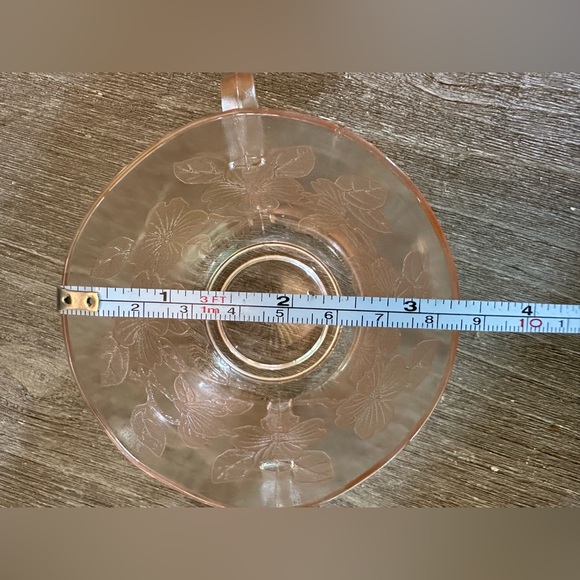 Depression Glass 2 Dogwood Macbeth Evans Pink Open Sugar Bowls / Cups W/ Handles - Picture 8 of 12